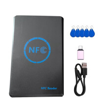 5-Band NFC Chip Reader/Writer+5XUID Keychain 125K 13.56M Copier HID Duplicator Tag Clone ID IC Keychain Key Copy