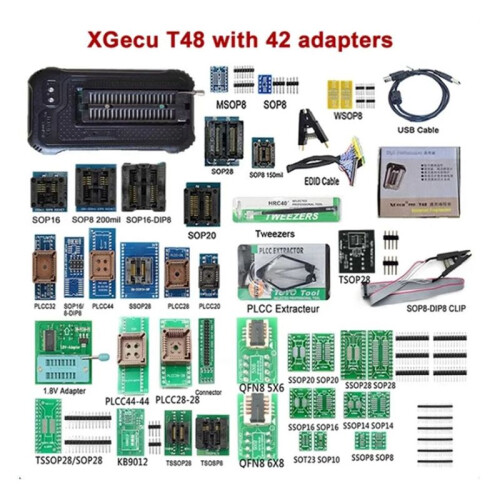 For XGecu T48 TL866II USB Universal Programmer with 42 Adapters Support 17386+IC SPI Flash NAND EEPROM MCU  AVR 1