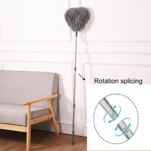 Ceiling Fan Duster with Adjustable Extension Pole, Washable Microfiber Head, Grey 1.45m 1