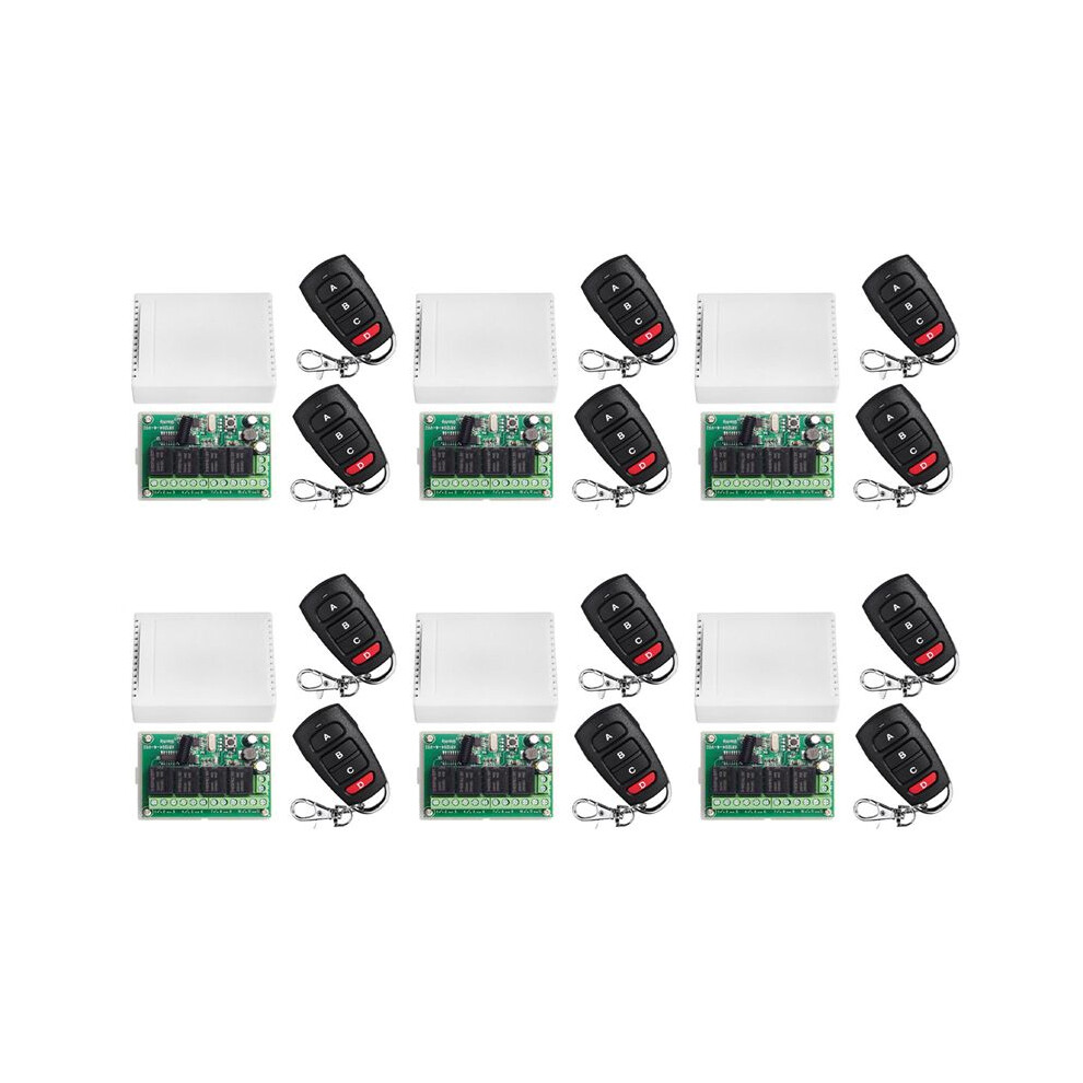 6X Dc12v 24V 4Ch Remote Control 433M Receiving Control Four-Way Relay Module 6032645648945