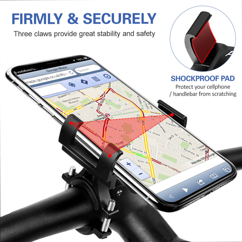 Handlebar Phone Mount For Bikes & Scooters Aluminium 3.0-6.8 Inch Smartphones 8451376005588