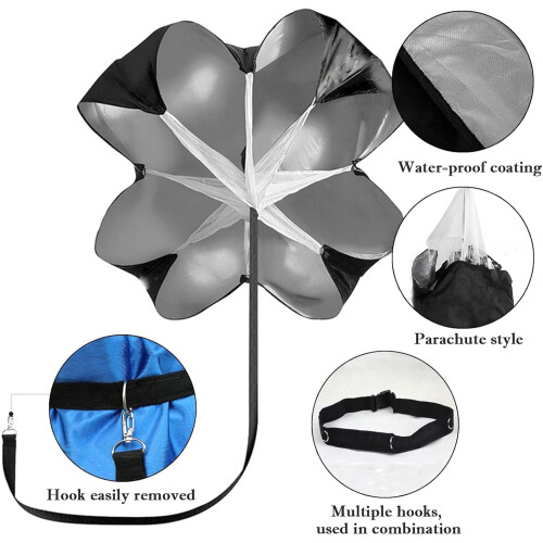 Running Parachute Resistance Trainer For Sprint Training, Adjustable Nylon Parachute, Boosts Power, Speed, Agility 1