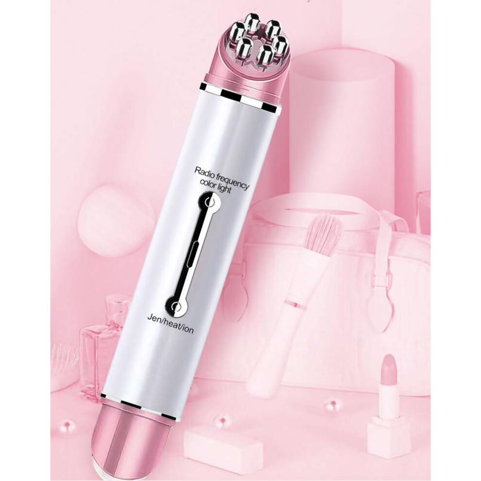 White Heating Rf Eye Massager For Wrinkles Removal, Vibration, Home Use,