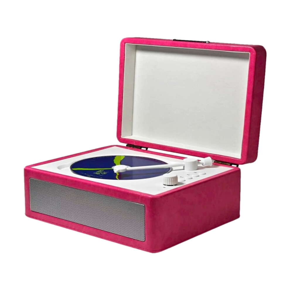 Vintage Cd Player With Bluetooth 5.0, Usb Playback, Traystyle Disc, Remote Control Pink 9347817586909