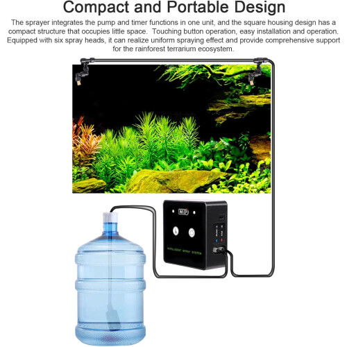 WiFi Controlled Reptile Misting System with Timer, 360 Adjustable Nozzle Terrarium Fogger 1