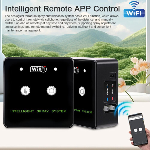 WiFi Controlled Reptile Misting System with Timer, 360 Adjustable Nozzle Terrarium Fogger 2