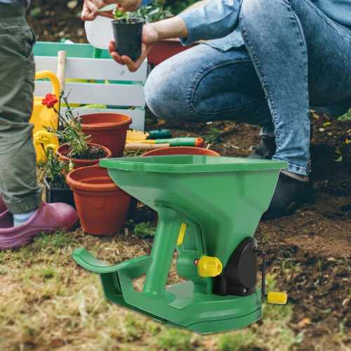 Handheld Lawn Spreader with Adjustable Precision Seeding for Garden Yard Grass and Fertilizer 1