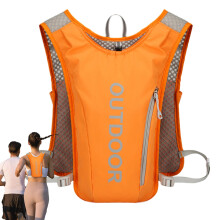 Hydration Backpack 5L Lightweight Orange for Running Camping Hiking with Reflective Strips