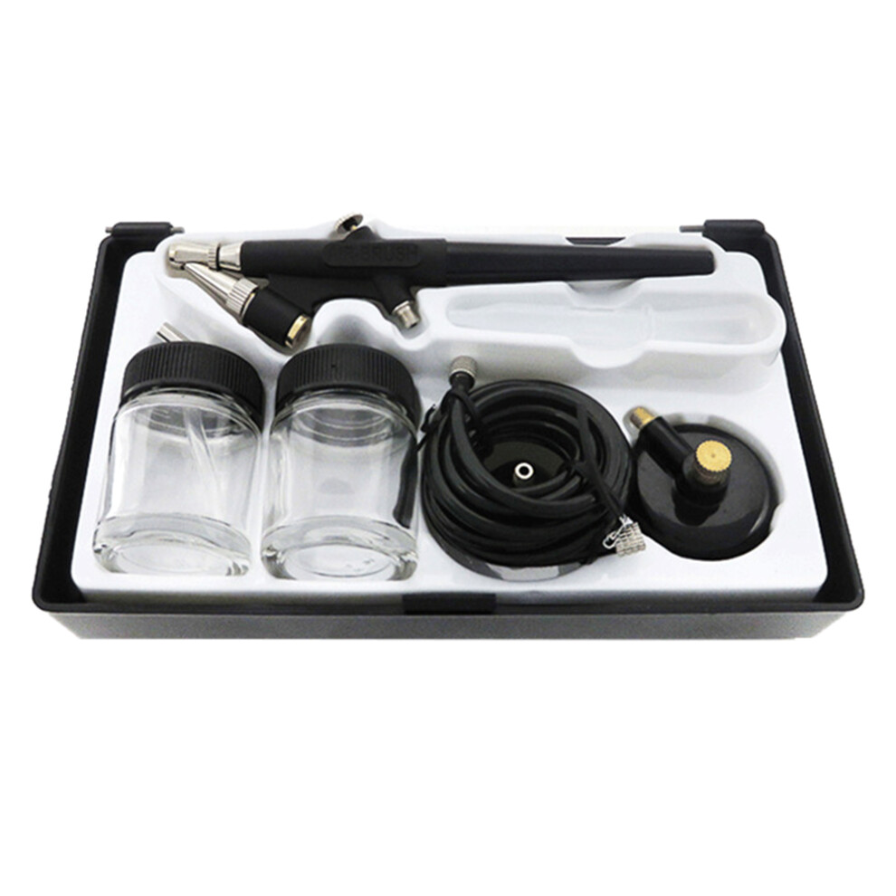 Air Brush Kit 0.8mm Siphon Feed with 2x 22cc Cups & Hose