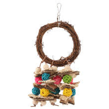 Hanging Vine Balls For Birds, Interactive Play Climbing Activity Parrot Chew Bird Biting Birds Comforting Wear-Resistant Material Teething Toy Wooden