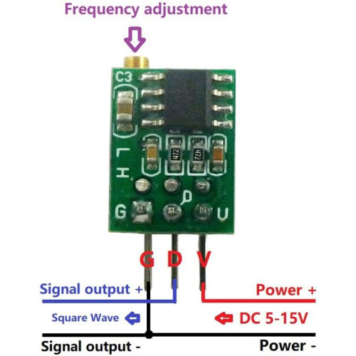 Signal Generator Module NE555 Adjustable Square Wave Pulse Output 50Hz6kHz Stable Duty Cycle 2