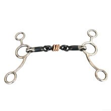 Horse Snaffle Stainless Steel Full Cheek Bit for Training, Stiff-Bit Design, Equestrian Use, 5 Inch Size