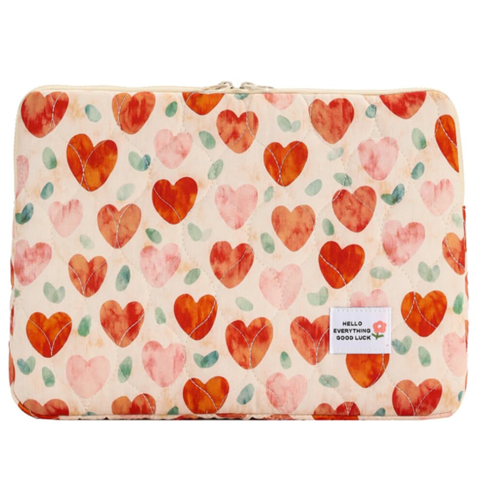 Quilted Floral Laptop Sleeve 15 Inch Shockproof Soft Lining Laptop Bag With Durable Zipper 9382693354532