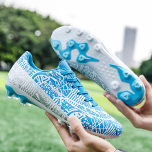 (Silver, 38) Classic low-top football boots with broken spikes TF and spikes FG,2 beautiful colors to choose from unisex styles  soccer shoes