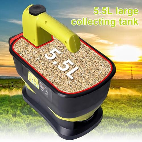 Cordless Seed Spreader with Adjustable Flow, 5.5L Battery Powered Lawn and Fertilizer Applicator 2