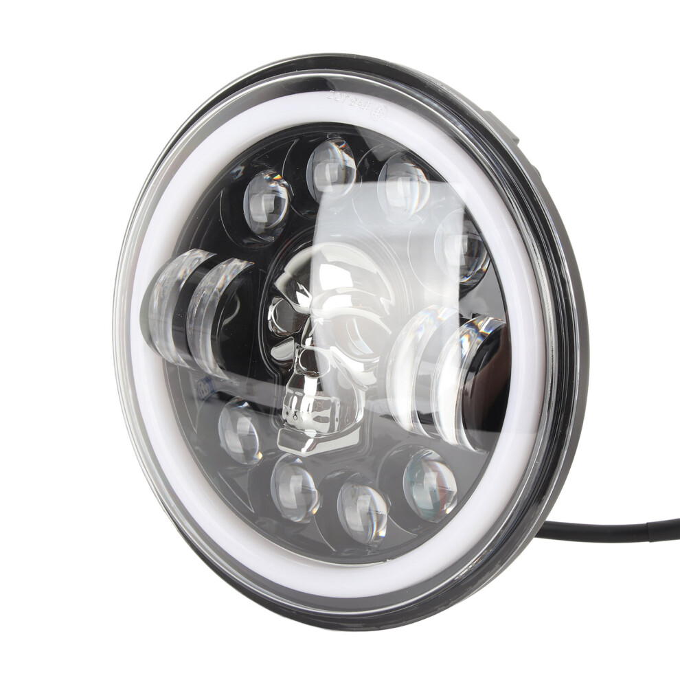 7In Skull Led Angel Eye Headlight 3000Lm Waterproof & Durable White 4601376023967