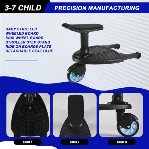 Baby Stroller Wheeled Board Kids Wheel Board Stroller Step Stand Ride  Boards Plate Detachable 2
