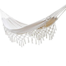 Camping Hammock 200x150cm Breathable Canvas with Carry Bag for Travel, Garden, Hiking, White
