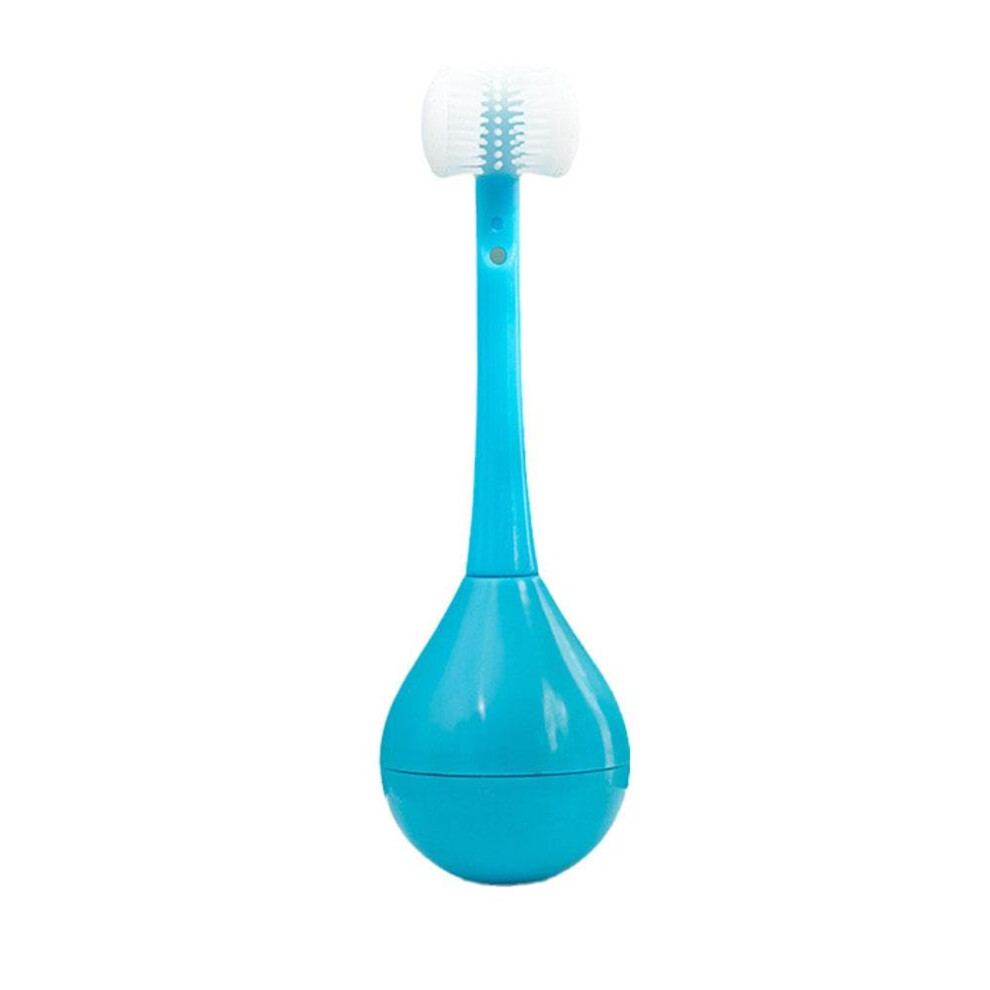 Three Sided Kids Toothbrush with Extra Soft Bristles and Ergonomic Grip for Toddlers Age 2+ Blue