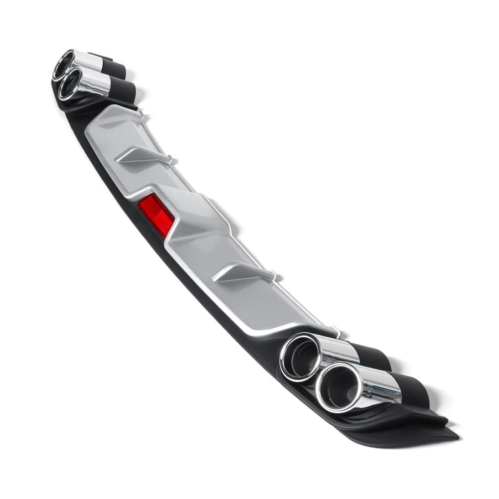 Carbon Fiber Rear Diffuser With Quad Exhaust Outlets, Aerodynamic Rear Bumper Lip Spoiler For Cars 9382693356635