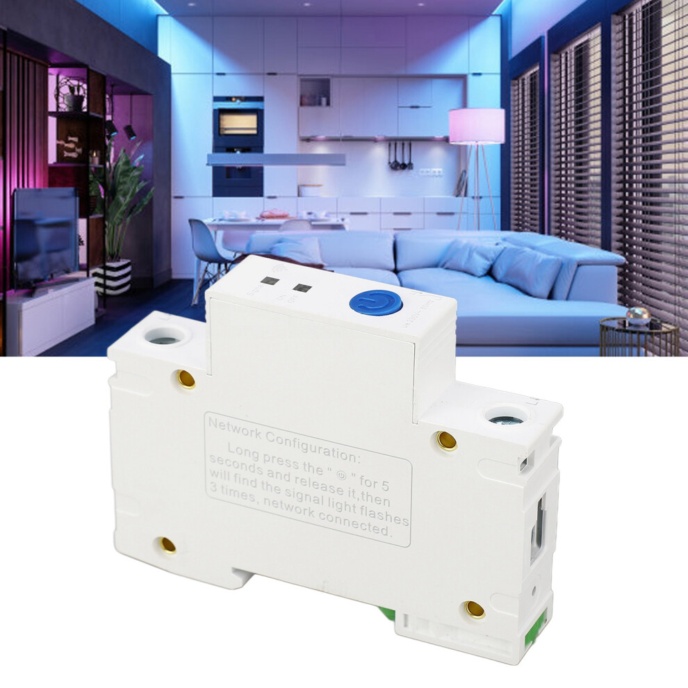 230V Wifi 1P Circuit Breaker With App Control Din Rail Mount 16A Compact 6931376027046