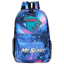 Mr Beast Printed Large Capacity Adjustable School Bag Unisex Kids Backpack Rucksack