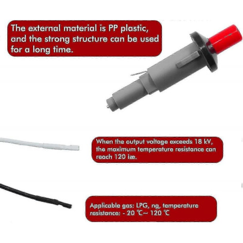 Piezo Ignition Replacement Kit for Weber Model 7510, Spirit E-210, Spirit 500/700, Genesis E-310/E-3 2