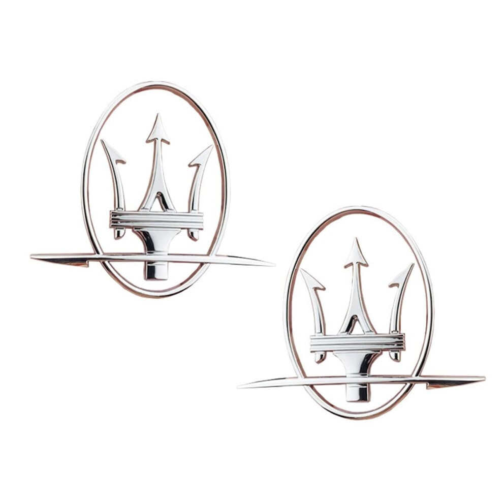 3D Metal Car Emblem Badge Sticker Decal For Maserati Levante Quattroporte Ghibli Silver 9382693357946