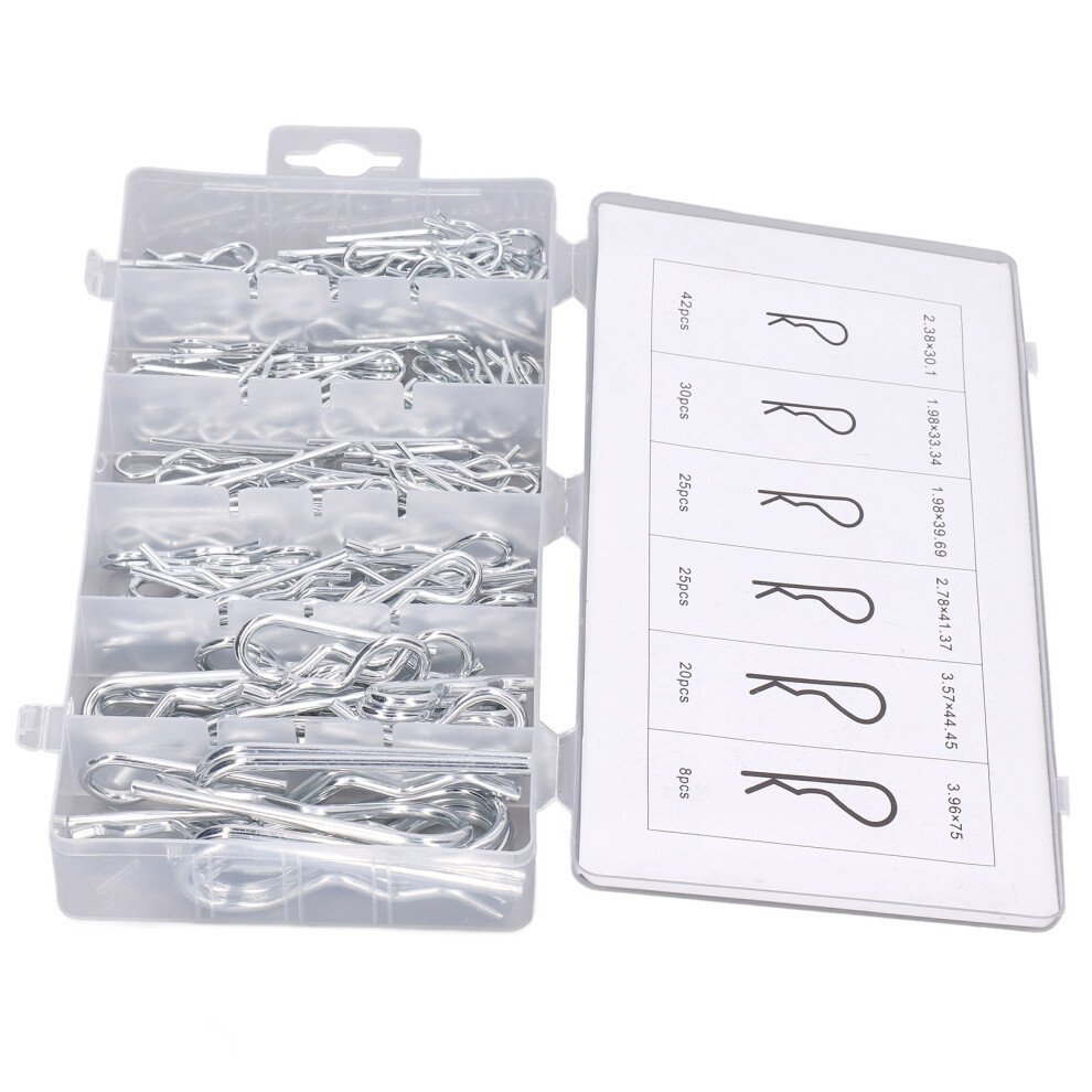 Steel Spring Cotter Pin Assortment 150Pcs Galvanized R Shape For Trailers 8491376031521