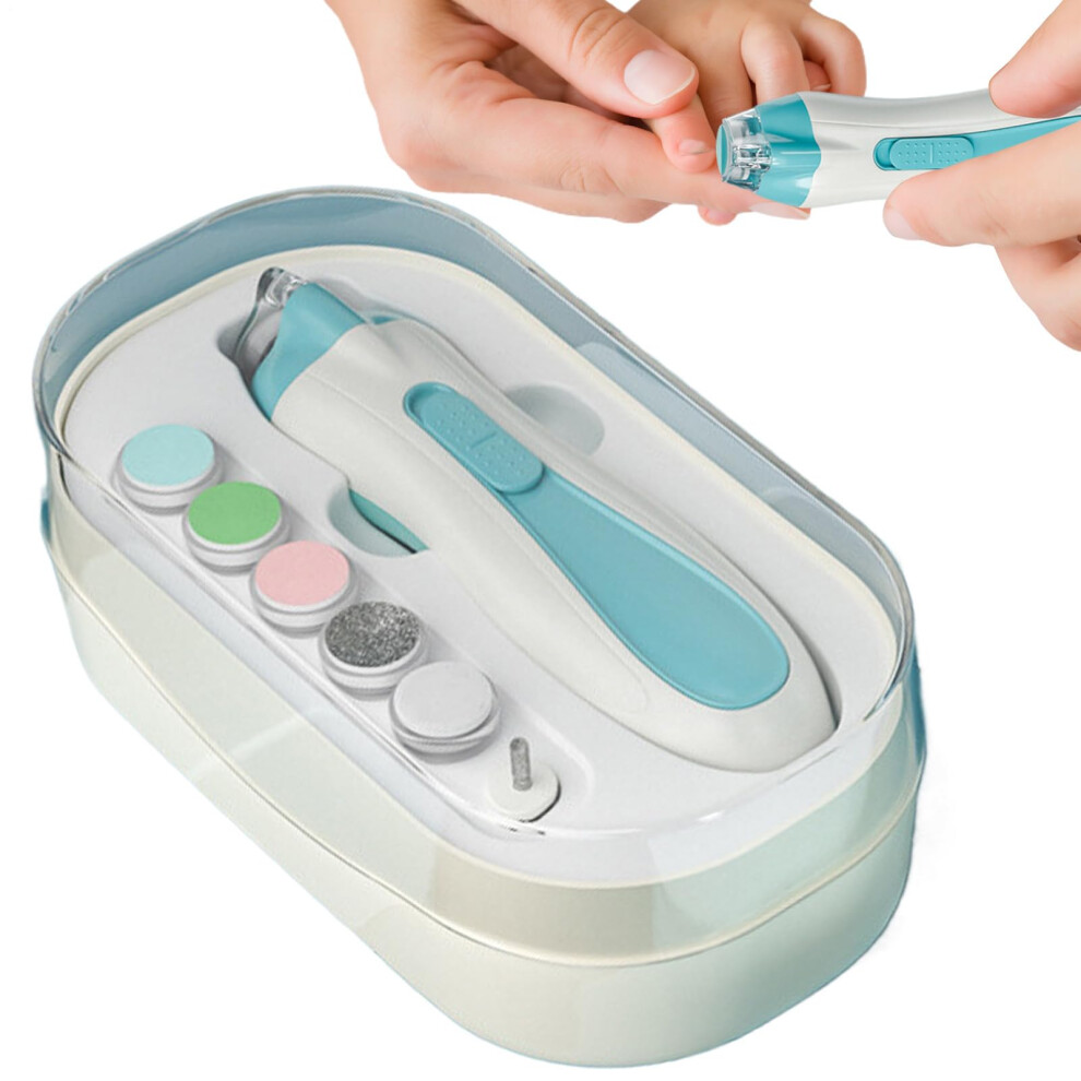 Baby Nail Trimmer with LED Light, Safe Electric Nail File for Newborns and Toddlers, Battery Powered