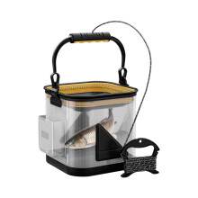 Minnow Bucket | Transparent Foldable EVA Fishing Basket Container, Portable for Camping, Hiking, Lakes, Rivers, Saltwater
