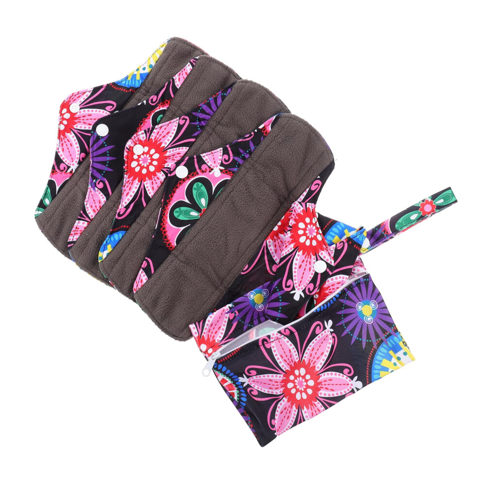 6pcs Reusable Bamboo Menstrual Pads with Bag Washable Sanitary Napkins EcoFriendly 25x7cm