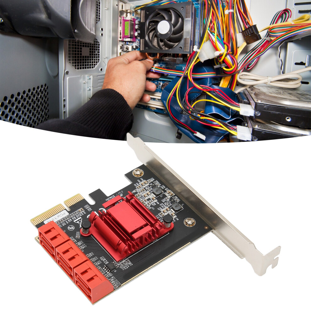Pcie To 6-Port Sata3.0 Controller Expansion Card, Pcie 80X68mm 8351376032655