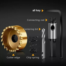 Kit di 5 bussole da trapano HSS con taglio per fori da 16 a 30 mm in titanio per metallo, legno e plastica
