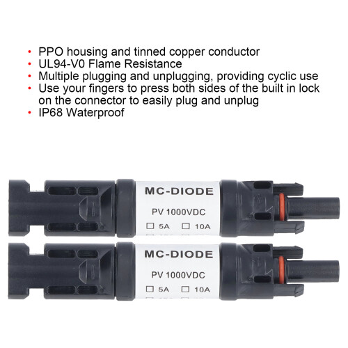 MC‑30D 1000V Solar PV Connector IP68 Waterproof Fuse Holder for Solar Panel 2