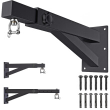 Heavy Bag Wall Mount - Heavy Duty Punching Bag Hanger Bracket for Boxing, Muay Thai, MMA Training, Black with Chain