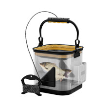Fishing Bucket - Clear EVA Live Bait Bag, Portable Fish Basket Container for Freshwater & Saltwater Fishing, Hiking Accessory