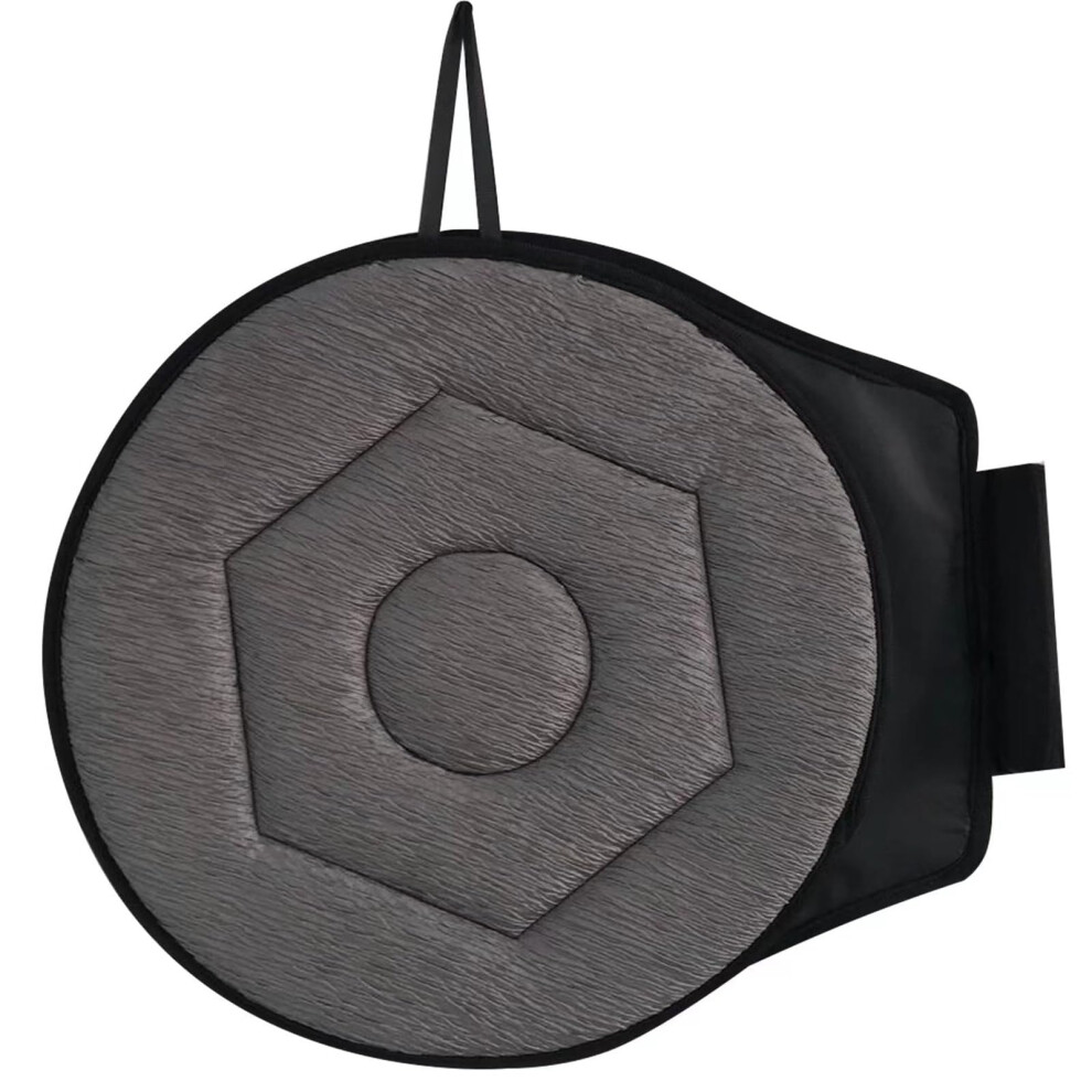 Grey Car Swivel Seat Cushion With 360 Swivel Base And Memory Foam For Elderly Mobility Aid