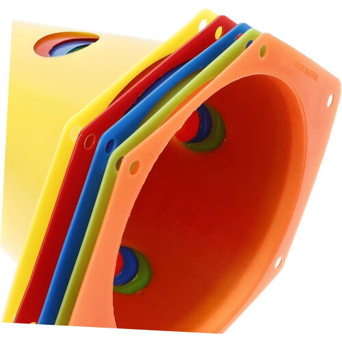 5Pcs Durable Plastic Football Training Cones with Stable Base for Agility Speed Skill Development Multi Color Stackable Markers 2