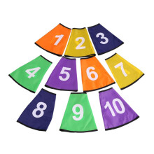 Colorful Digital Number Sleeves for Football Training - Wear Resistant Agility Markers for Indoor Outdoor Use, 0-9 Size