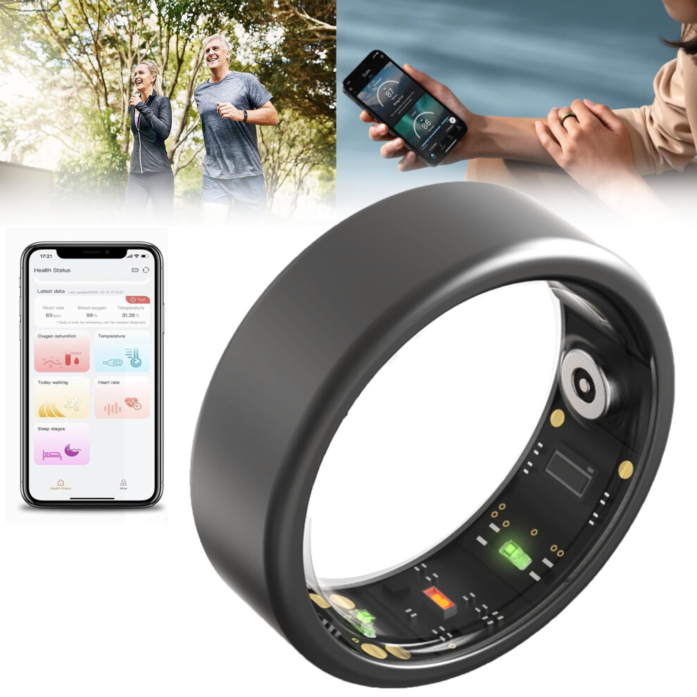 Smart Ring Health Tracker with Heart Rate and Sleep Monitor, Bluetooth 5.1, Blood Oxygen, Waterproof, iOS and Android Compatible