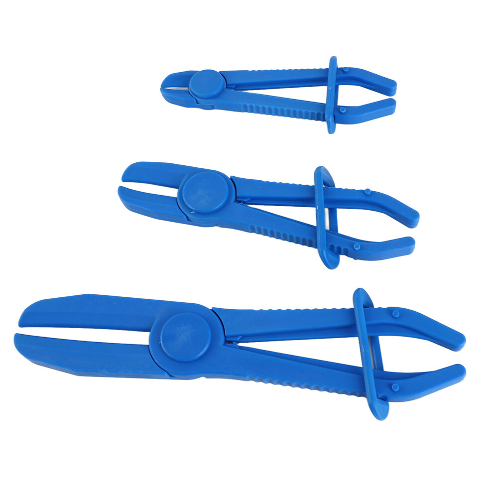 Hose Line Pliers Set 3Pcs Insulated Nylon Brake Fuel Clamps Multiple Sizes Blue 4651376041393