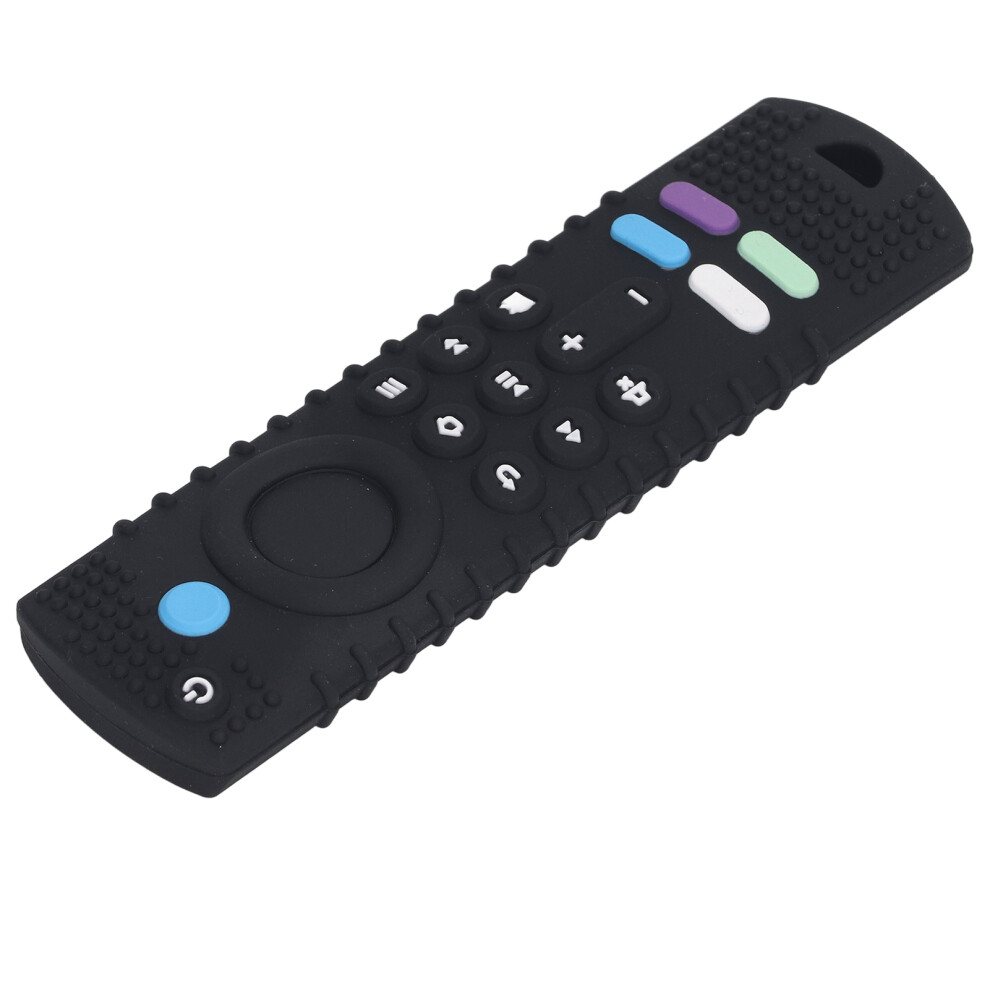 Remote Control Baby Teether Toy, Silicone, Soft Gum Massage Black