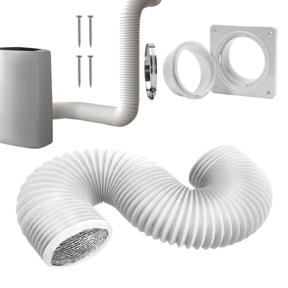 Portable Ac Vent Kit And Dryer Vent Hose With Snaplock Design, Heatresistant, Wall Mount For Home Rv 9382693362551