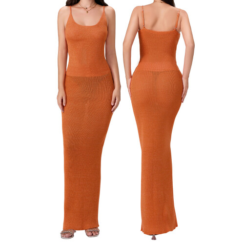 (L, Orange) Robe moulante à et clubs. 1
