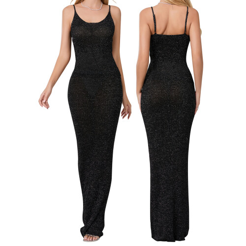 (S, Black) Robe moulante à et clubs. 1