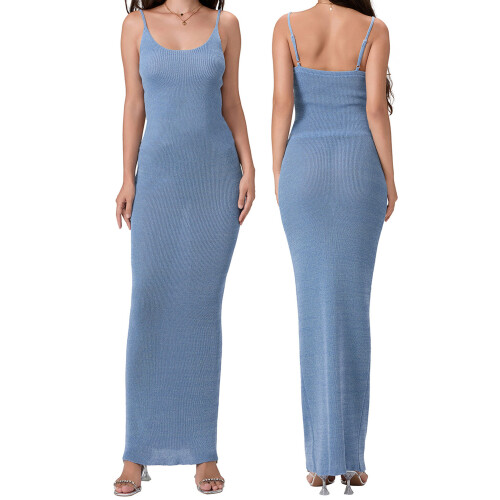 (L, Blue) Robe moulante à et clubs. 1