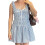 (M, Sky Blue) Robe débardeur rayée sans manches. 1