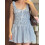 (M, Sky Blue) Robe débardeur rayée sans manches. 3