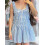 (M, Sky Blue) Robe débardeur rayée sans manches. 4